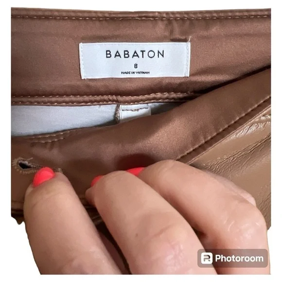 Aritzia Babatón Command Cropped Vegan Leather Pants size 8 - Picture 3 of 6